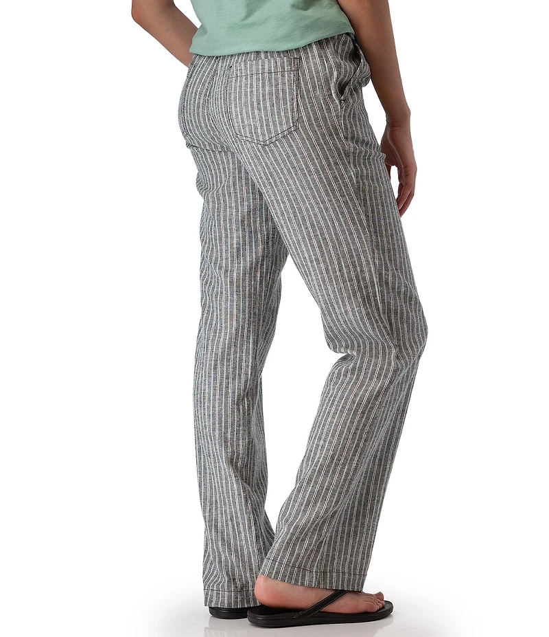 Aventura Breezy Woven Stripe Print Mid Rise Wide Leg Pull-On Pants