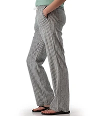Aventura Breezy Woven Stripe Print Mid Rise Wide Leg Pull-On Pants