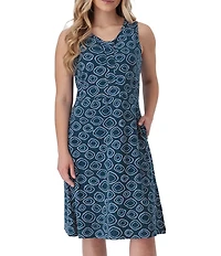 Aventura Cali Organic Cotton Scoop Neck Sleeveless Fit & Flare Dress