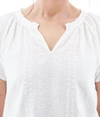 Aventura Colmar Split V Neckline Short Sleeve Blouse