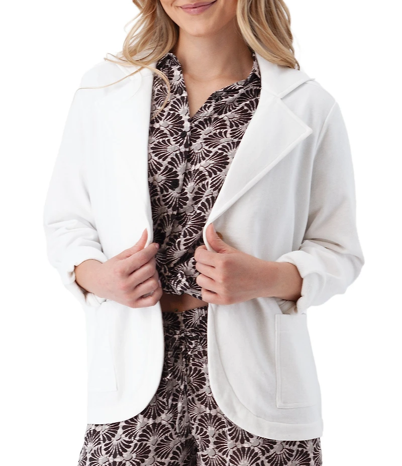 Aventura Delta Notch Lapel Button Front Blazer Jacket