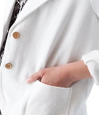 Aventura Delta Notch Lapel Button Front Blazer Jacket