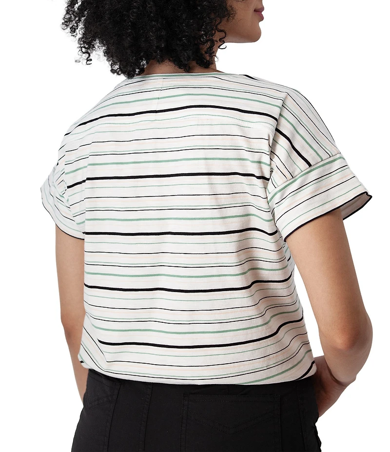 Aventura Endless Summer Knit Jersey Stripe Scoop Neck Boxy Top