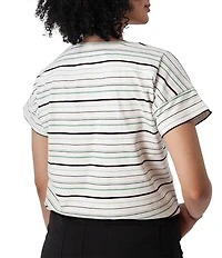 Aventura Endless Summer Knit Jersey Stripe Scoop Neck Boxy Top