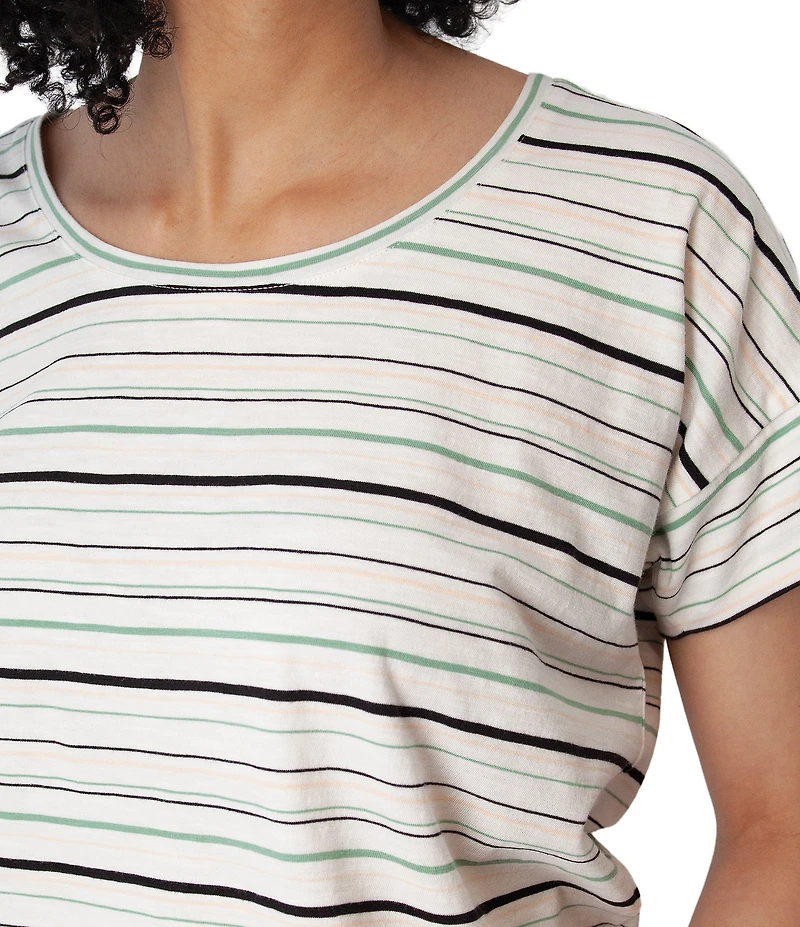 Aventura Endless Summer Knit Jersey Stripe Scoop Neck Boxy Top