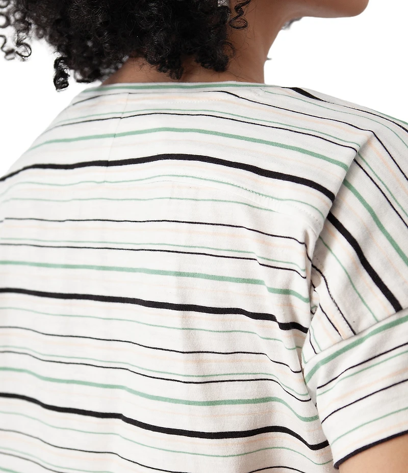 Aventura Endless Summer Knit Jersey Stripe Scoop Neck Boxy Top