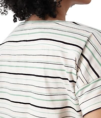 Aventura Endless Summer Knit Jersey Stripe Scoop Neck Boxy Top