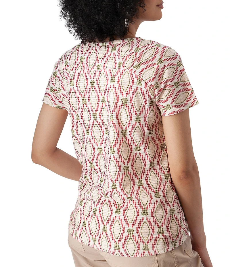 Aventura Farley Striped Burnout Scoop Neck Short Sleeve Tee