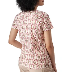 Aventura Farley Striped Burnout Scoop Neck Short Sleeve Tee