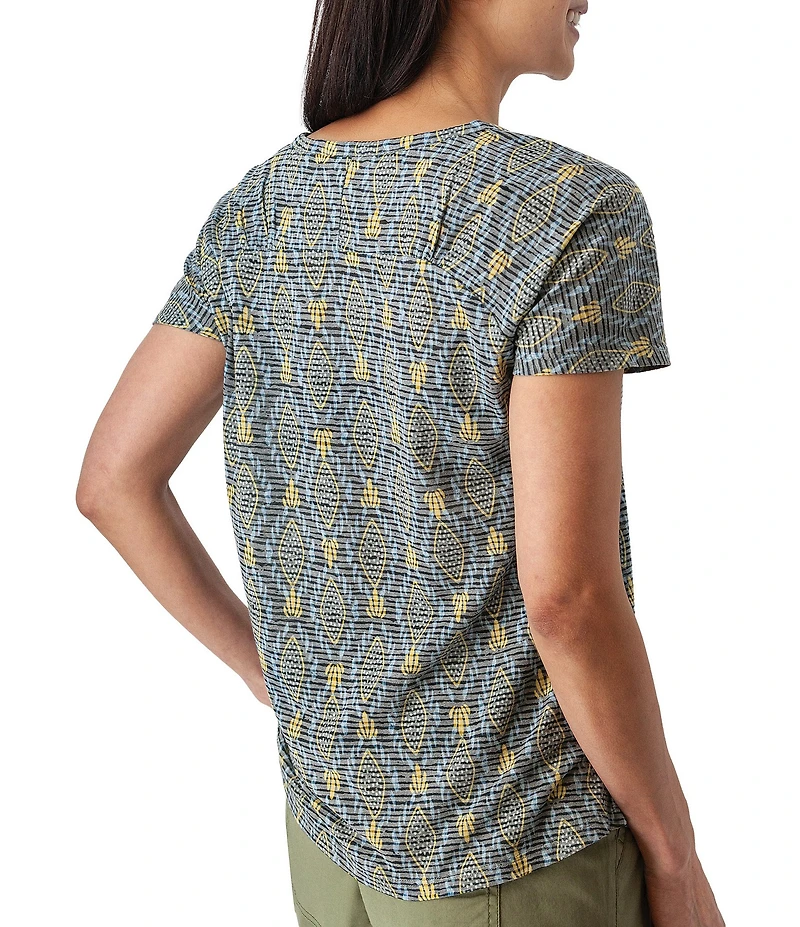 Aventura Farley Striped Burnout Scoop Neck Short Sleeve Tee