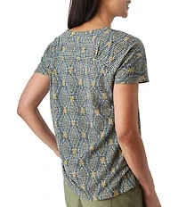 Aventura Farley Striped Burnout Scoop Neck Short Sleeve Tee