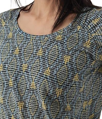 Aventura Farley Striped Burnout Scoop Neck Short Sleeve Tee