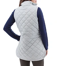 Aventura Flurry Diamond Quilt Stand Collar Sleeveless Water Repellant Coated Zip Front Vest