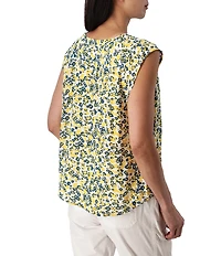 Aventura Francesca Floral Crepe Flutter V-Neck Tank