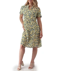 Aventura Francesca Twist Crepe Woven Mandarin Collar Shift Dress