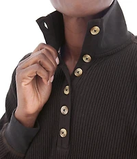 Aventura Grace Organic Cotton Stand Collar Long Sleeve Top