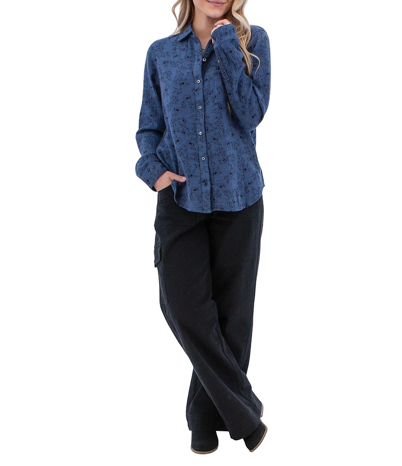 Aventura Grammercy Double Weave Woven Point Collar Button Front Shirt