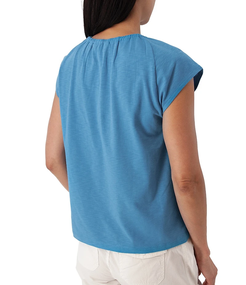 Aventura Isla Organic Cotton Blend Knit Jersey Raglan Sleeve Top