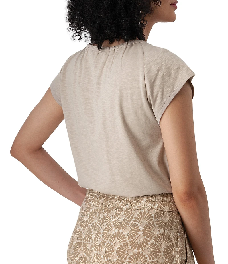 Aventura Isla Organic Cotton Blend Knit Jersey Raglan Sleeve Top