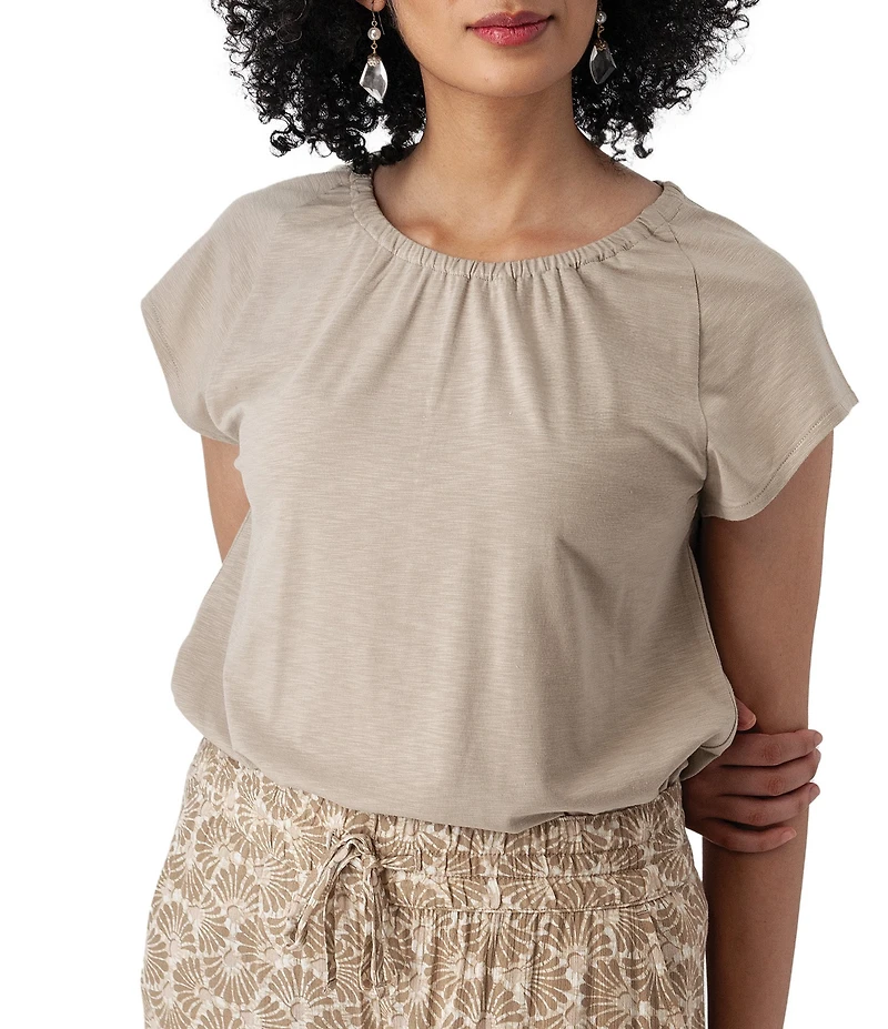 Aventura Isla Organic Cotton Blend Knit Jersey Raglan Sleeve Top