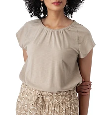 Aventura Isla Organic Cotton Blend Knit Jersey Raglan Sleeve Top