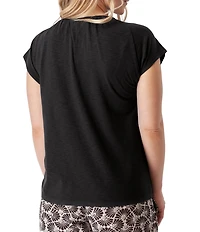 Aventura Isla Organic Cotton Blend Knit Jersey Raglan Sleeve Top
