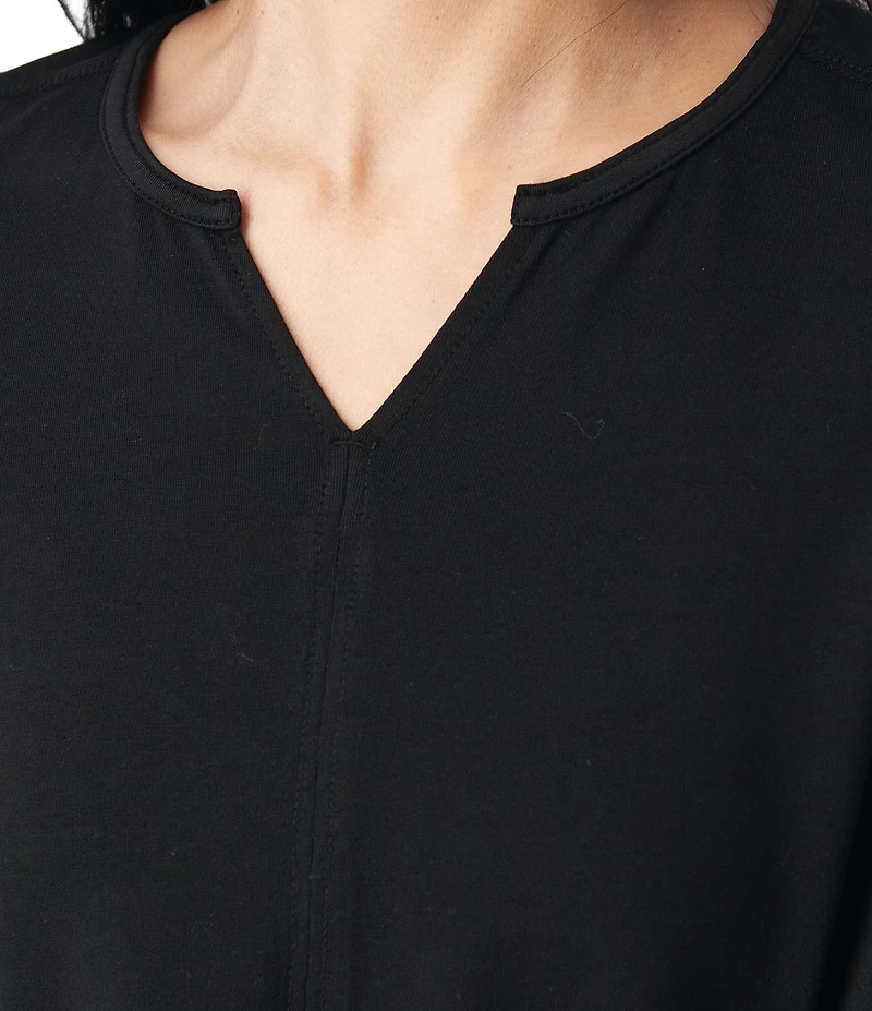 Aventura Juni Organic Cottom Blend Split Neck 3/4 Sleeve Tee