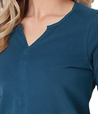 Aventura Juni Organic Cottom Blend Split Neck 3/4 Sleeve Tee