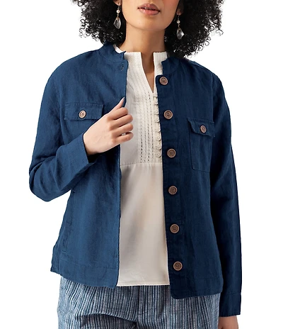 Aventura Leni Linen Long Sleeve Button Front Jacket