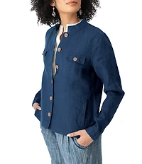 Aventura Leni Linen Long Sleeve Button Front Jacket