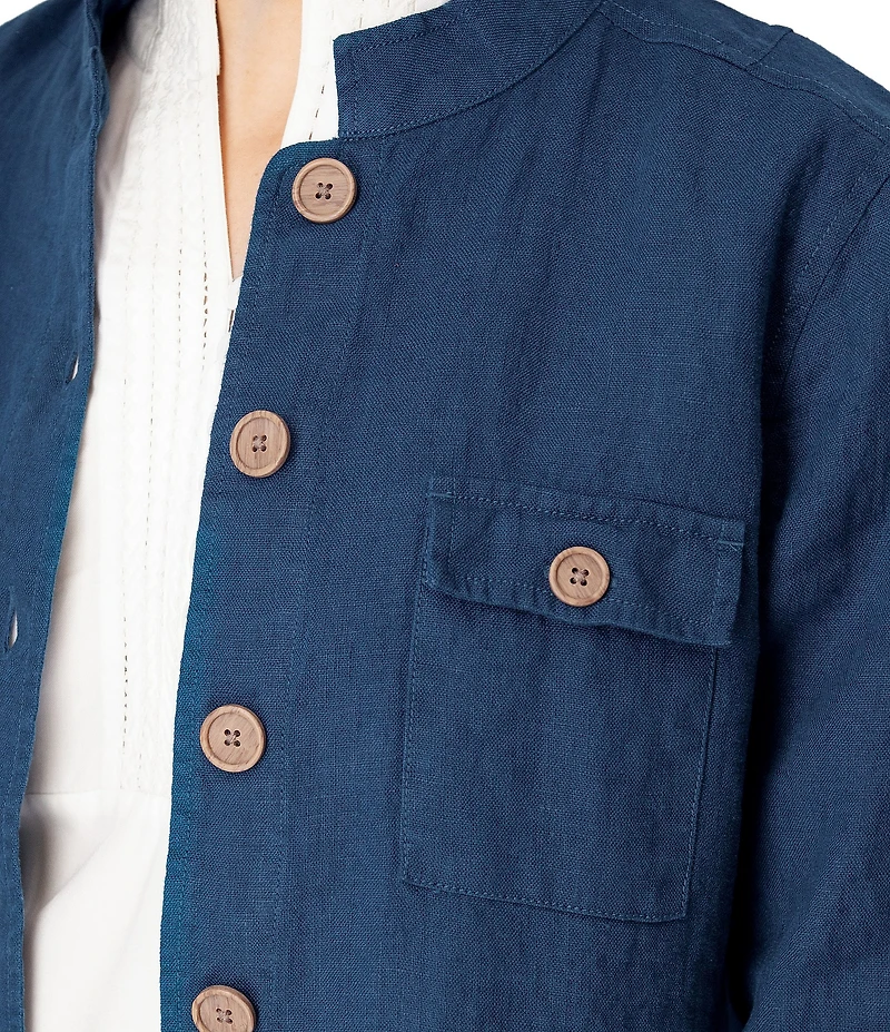 Aventura Leni Linen Long Sleeve Button Front Jacket