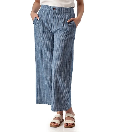 Aventura Leni Organic Cotton Stripe Print Wide Leg Ankle Pants
