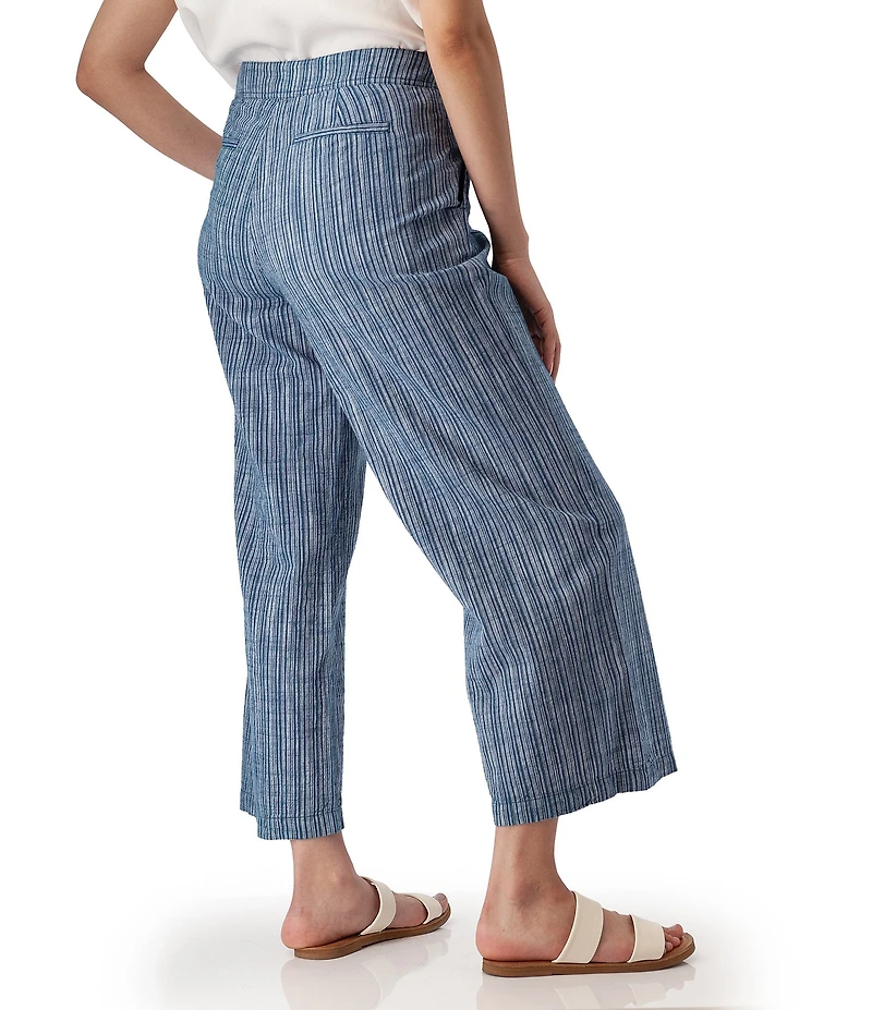 Aventura Leni Organic Cotton Stripe Print Wide Leg Ankle Pants