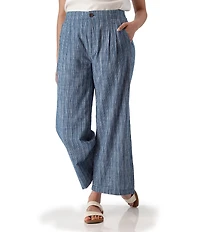 Aventura Leni Organic Cotton Stripe Print Wide Leg Ankle Pants