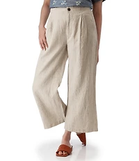 Aventura Leni Solid Linen Wide Leg Ankle Pants
