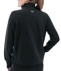 Aventura Long Sleeve Thumbholes Mock Neck Sustainable Fleece Dogwalker Top