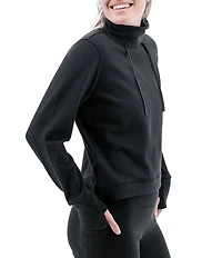Aventura Long Sleeve Thumbholes Mock Neck Sustainable Fleece Dogwalker Top