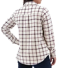 Aventura Luscious Plaid Fleece Collared Boyfriend Shirt