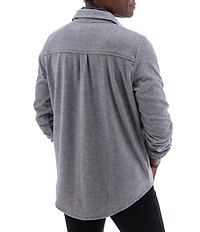 Aventura Luscious Solid Soft Fleece Point Collar Button Front Shirt