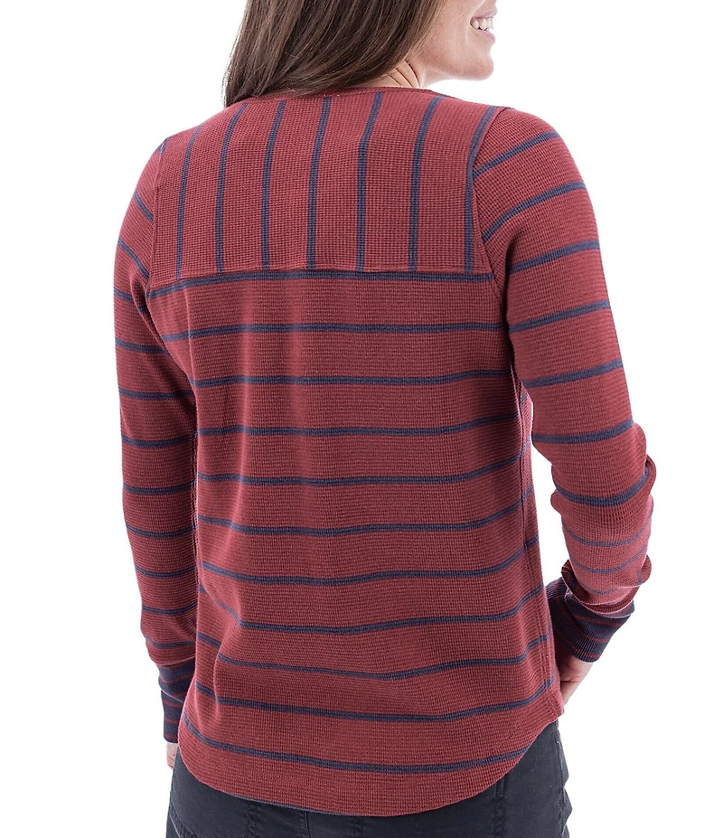 Aventura Nicole Rib Knit Striped Henley Top