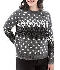 Aventura Noella Stretch Knit Crew Neck Raglan Sleeve Fair Isle Sweater