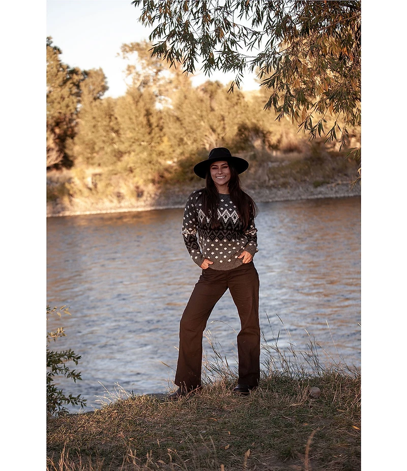 Aventura Noella Stretch Knit Crew Neck Raglan Sleeve Fair Isle Sweater