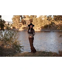 Aventura Noella Stretch Knit Crew Neck Raglan Sleeve Fair Isle Sweater