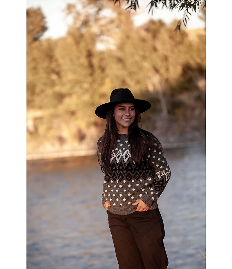 Aventura Noella Stretch Knit Crew Neck Raglan Sleeve Fair Isle Sweater