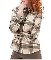 Aventura Organic Cotton Frosted Flannel Plaid Point Collar Long Sleeve Button Front Shirt