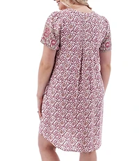 Aventura Portofino Woven Split V-Neck Swing Dress