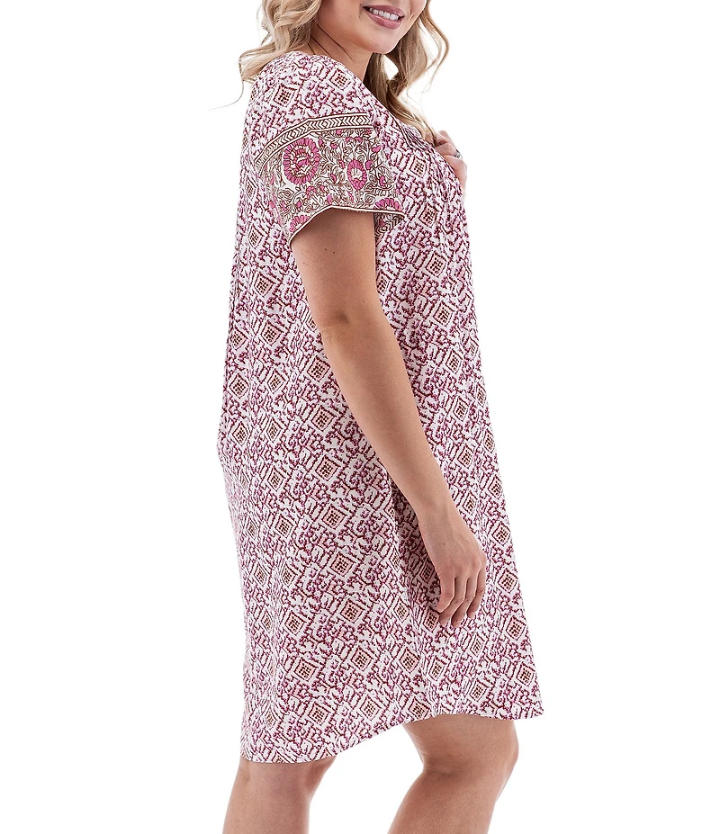 Aventura Portofino Woven Split V-Neck Swing Dress