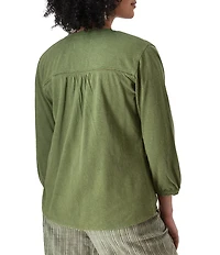 Aventura Simone Organic Cotton Blend 3/4 Sleeve Button Front Top