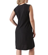 Aventura Simone Organic Cotton Slub Knit V-Neck Pullover A-Line Dress