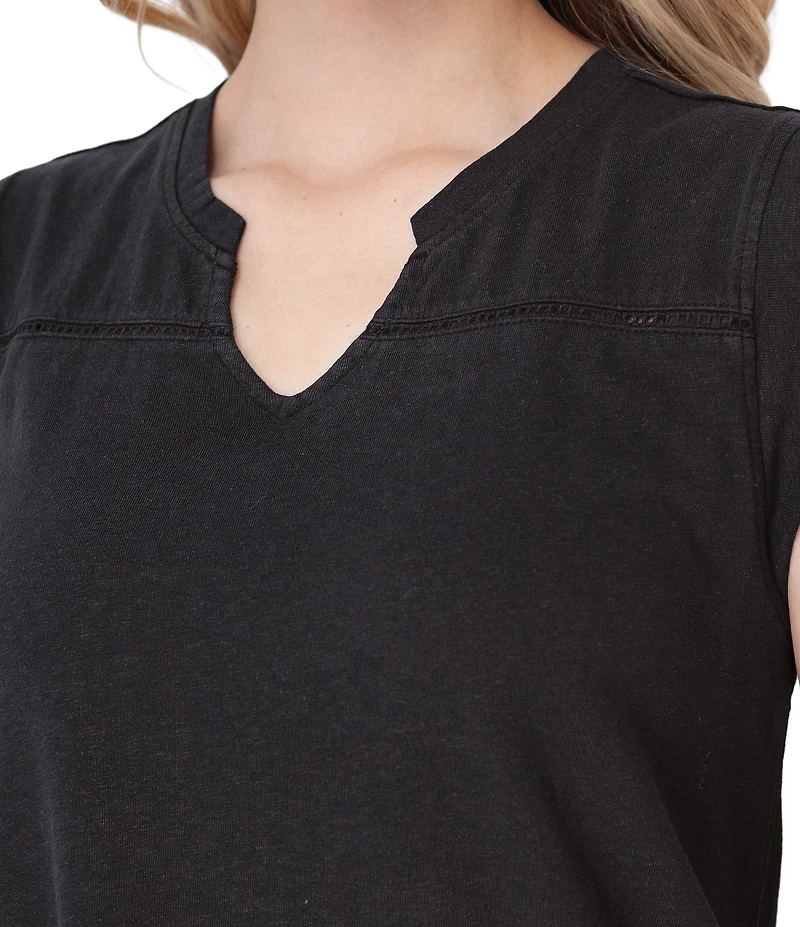 Aventura Simone Organic Cotton Slub Knit V-Neck Pullover A-Line Dress